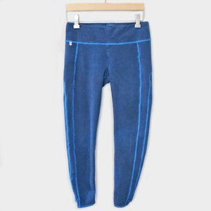 Alternative Apparel Move Rise With the Sun Yoga Pants Crop Leggings Royal Blue